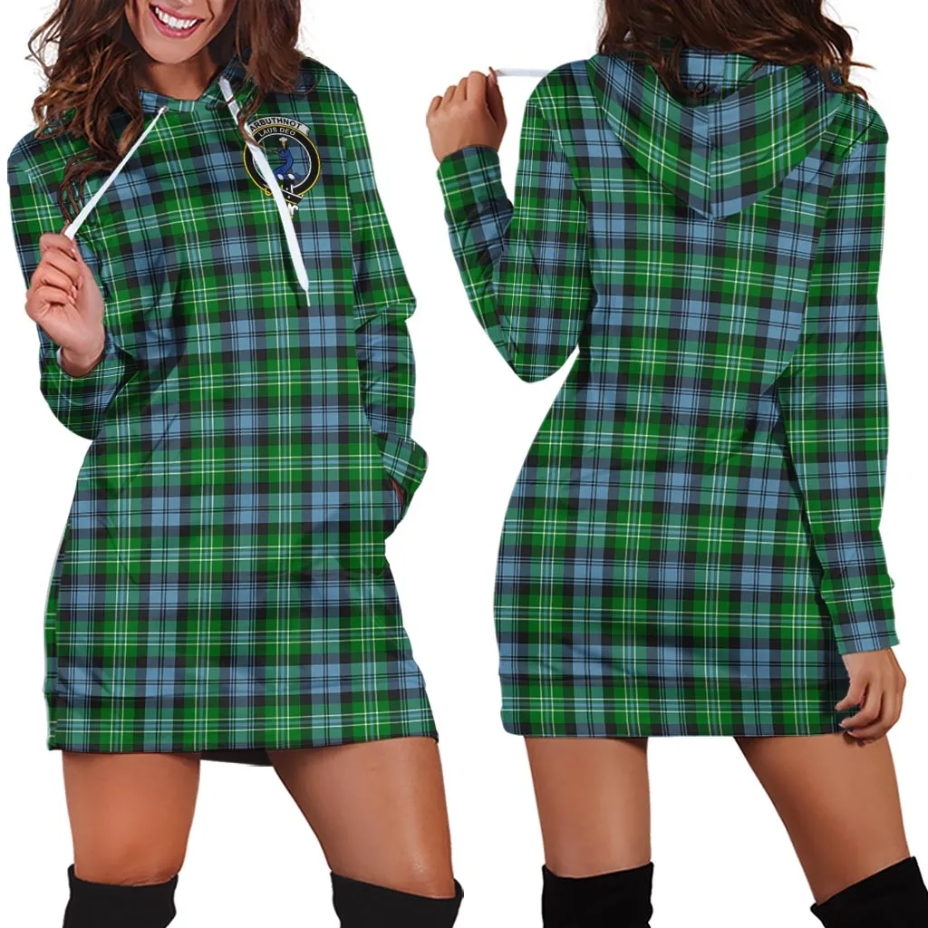 Arbuthnot Ancient Tartan Hoodie Dress with Family Crest