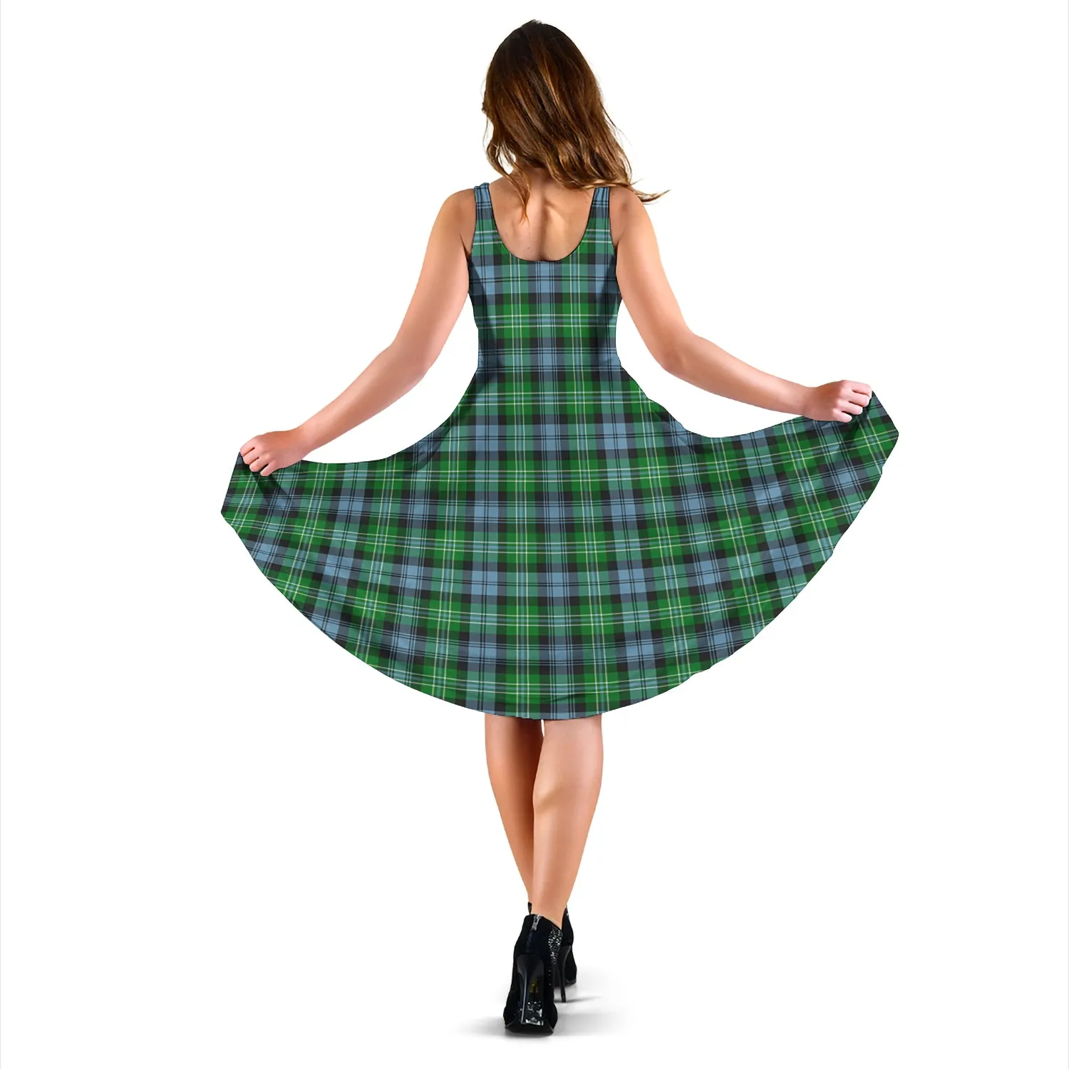 Arbuthnot Ancient Tartan Sleeveless Midi Womens Dress