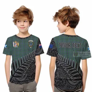 Arbuthnot Crest Tartan Kid T-Shirt with New Zealand Silver Fern Half Style