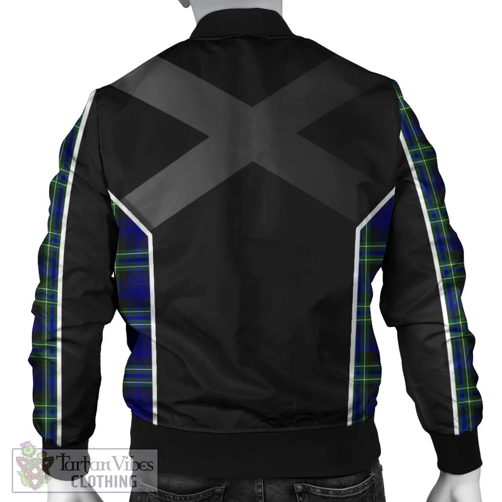 Arbuthnot Modern Tartan Bomber Jacket with Family Crest and Scottish Thistle Vibes Sport Style