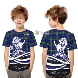 Arbuthnot Modern Tartan Kid T-Shirt with Alba Gu Brath Regal Lion Emblem