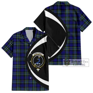 Arbuthnot Modern Tartan Short Sleeve Button Up with Family Crest Circle Style