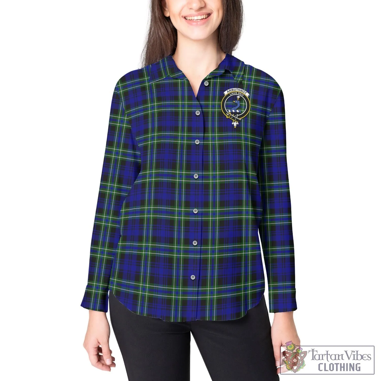 Arbuthnot Modern Tartan Women's Casual Shirt with Family Crest