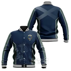 Arbuthnot Tartan Baseball Jacket with Family Crest and Scottish Thistle Vibes Sport Style