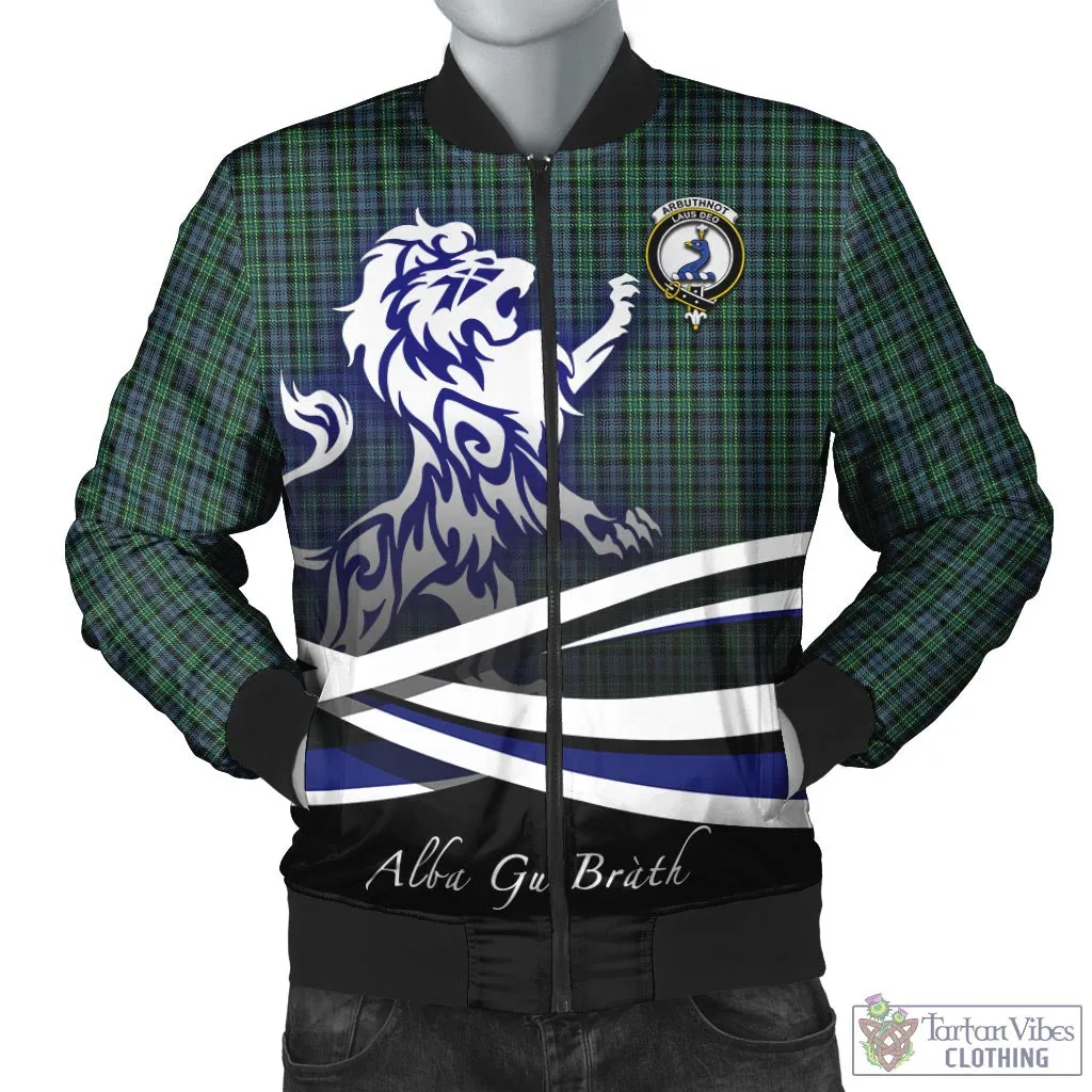 Arbuthnot Tartan Bomber Jacket with Alba Gu Brath Regal Lion Emblem