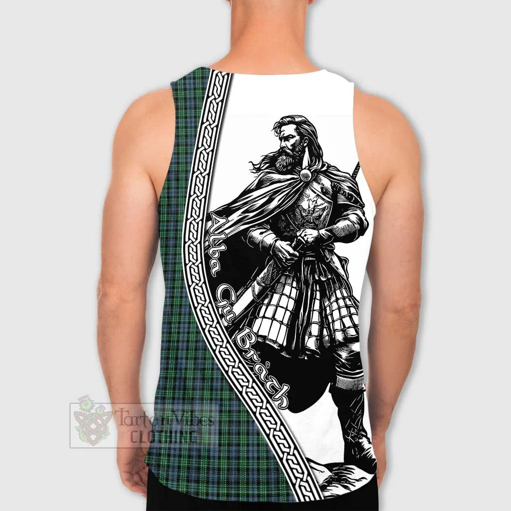 Arbuthnot Tartan Clan Crest Men's Tank Top with Highlander Warrior Celtic Style