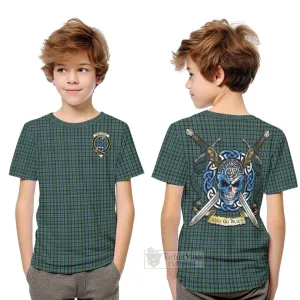 Arbuthnot Tartan Kid T-Shirt with Family Crest Celtic Skull Style