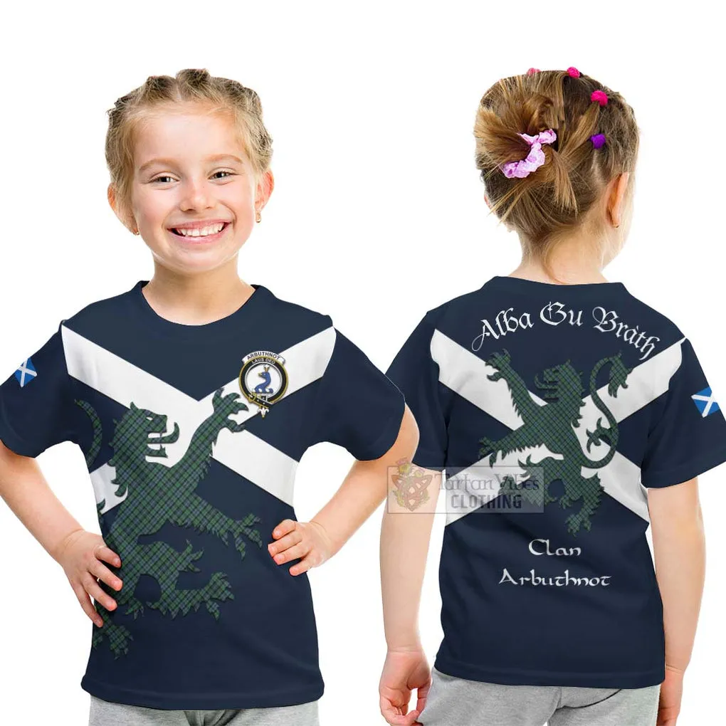 Arbuthnot Tartan Lion Rampant Kid T-Shirt Proudly Display Your Heritage with Alba Gu Brath and Clan Name