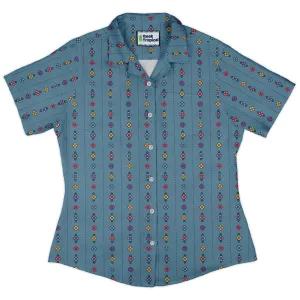 Arcade Pixel Flowers Curvy Button Up Shirt