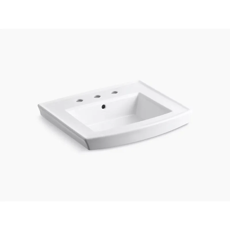 Archer 20.44" x 23.94" x 7.94" Vitreous China Pedestal Top Bathroom Sink in White