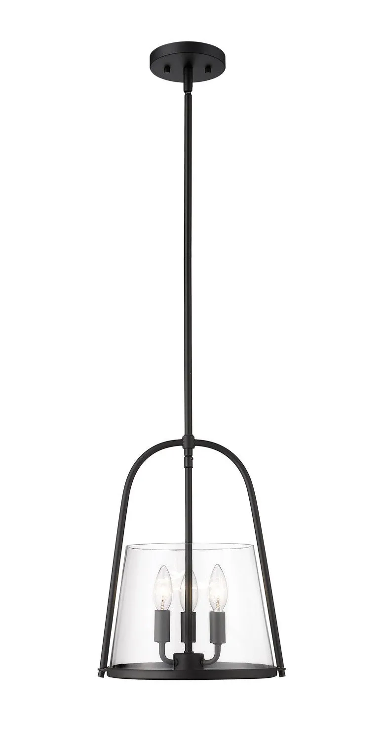 Archis Three Light Pendant in Matte Black