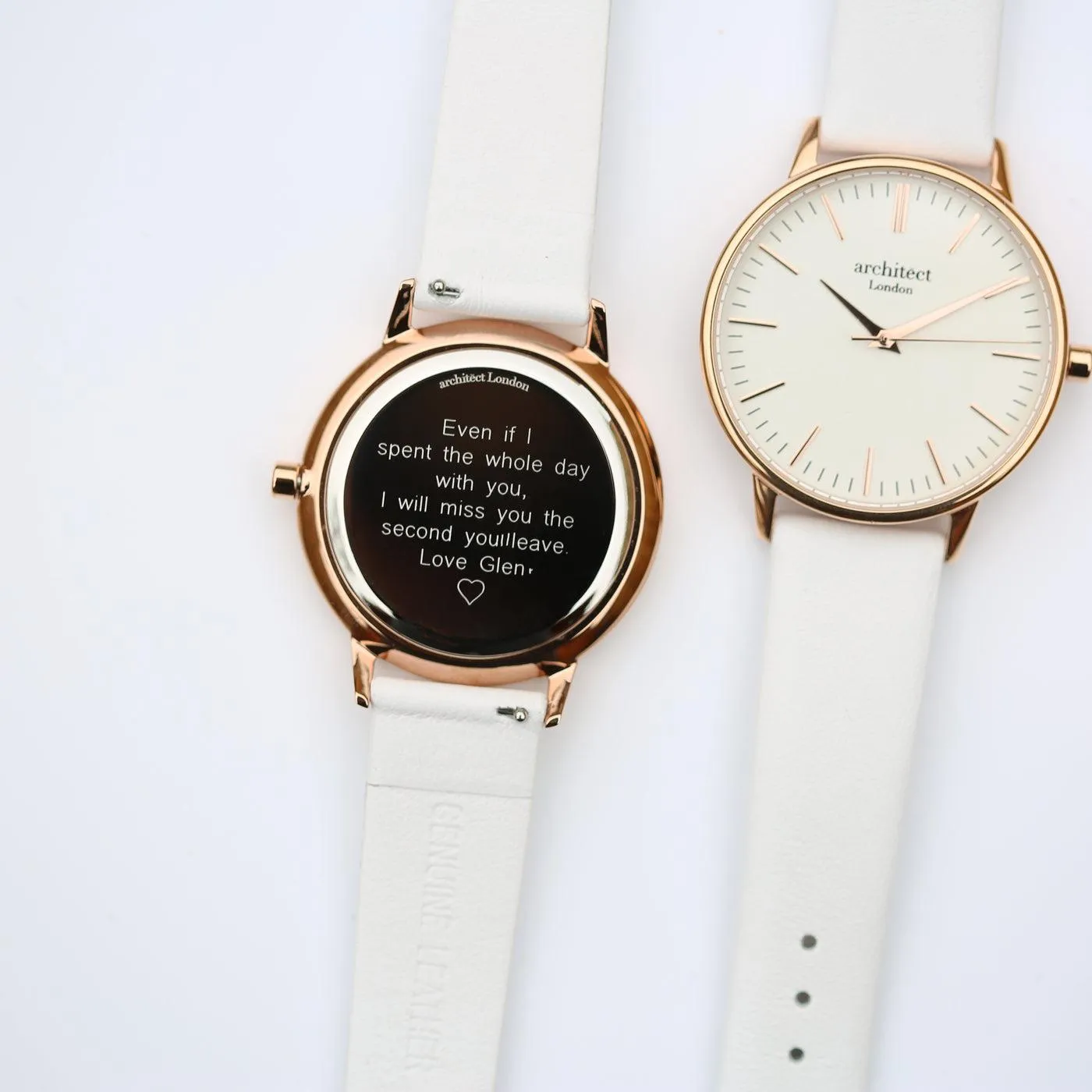 Architēct Blanc - Personalised Ladies Watch - White Strap