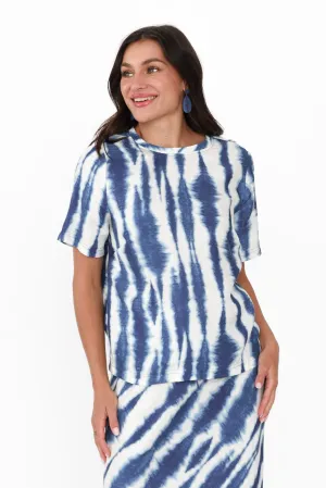 Arden Blue Tie Dye Cupro Top