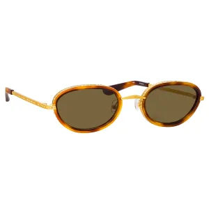 Area Nyc Ladies Oval Brown Sunglasses AREA1C5SUN