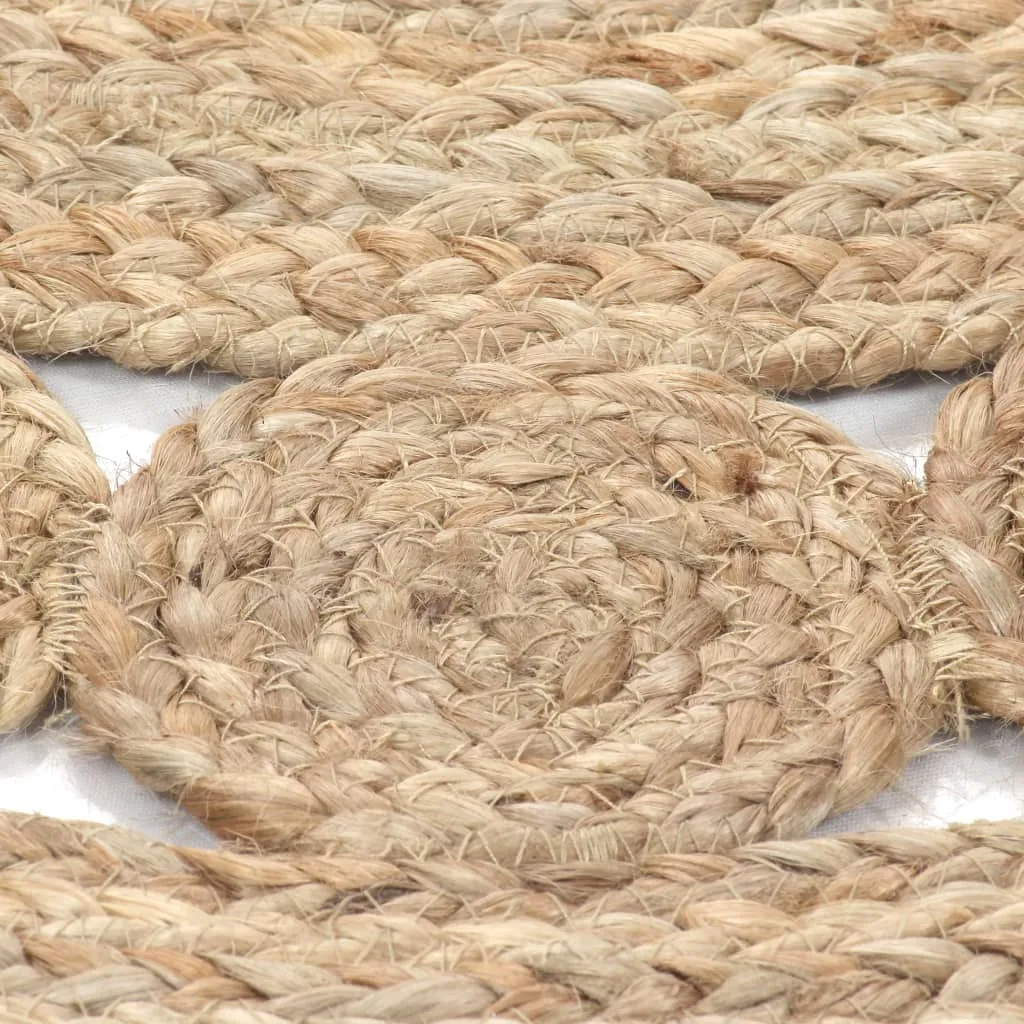 Area Rug Braided Design Jute 210 cm Round