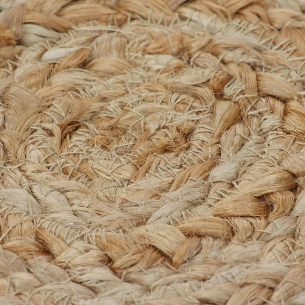 Area Rug Braided Design Jute 210 cm Round