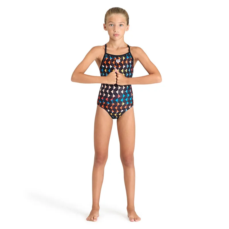 Arena - Carnival Lightdrop Back Girls’ Swimsuit - Black/Multi