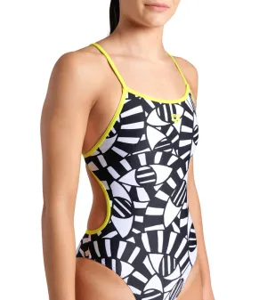 arena Women's Open Your Eyes Lace Back One Piece Swimsuit