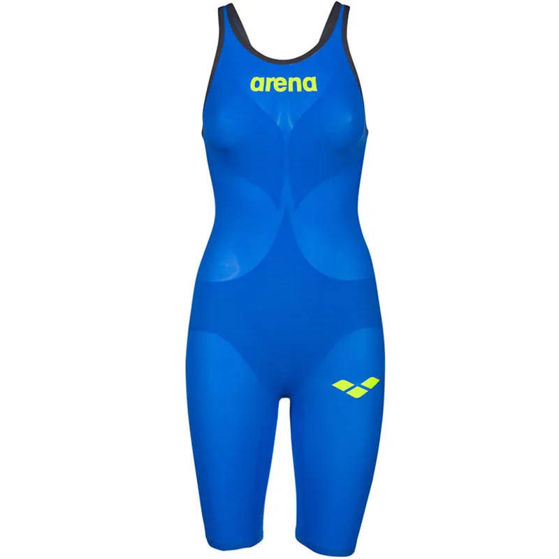 Arena - Women's Powerskin Carbon-AIR² Open Back - Blue/Grey/Yellow