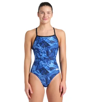 arena Women's Team Crackle Lightdrop Back One Piece Swimsuit