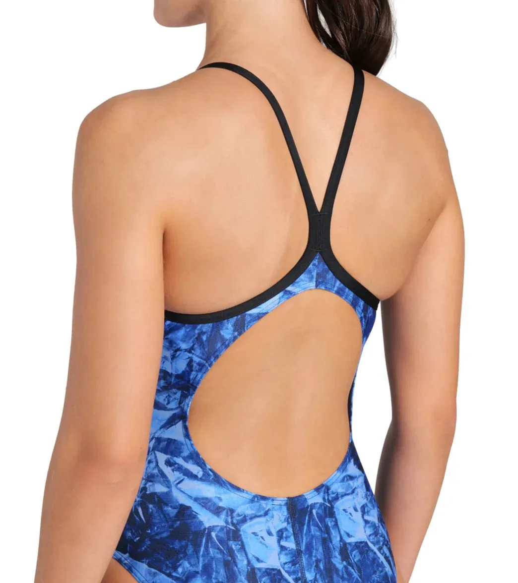 arena Women's Team Crackle Lightdrop Back One Piece Swimsuit