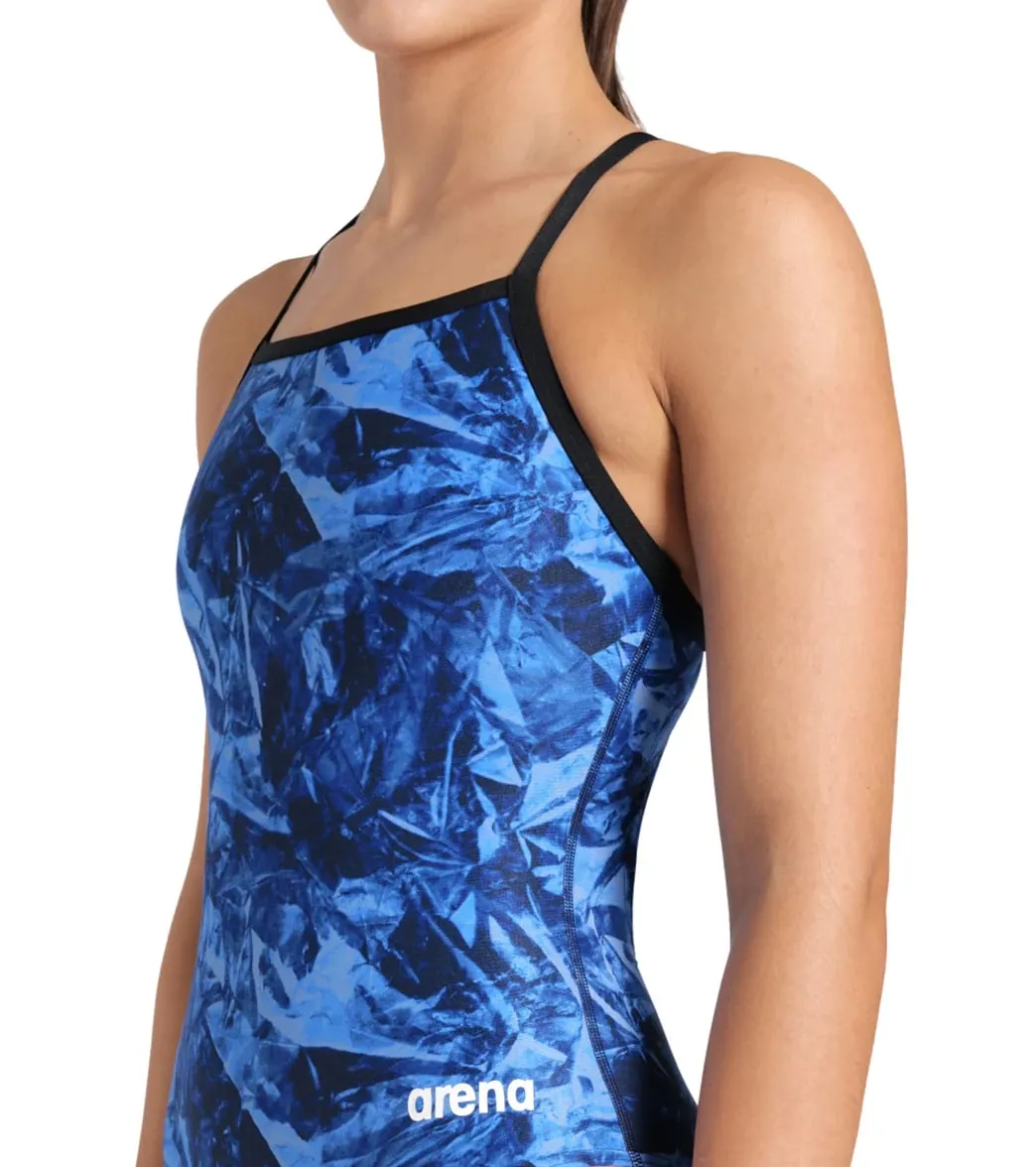 arena Women's Team Crackle Lightdrop Back One Piece Swimsuit