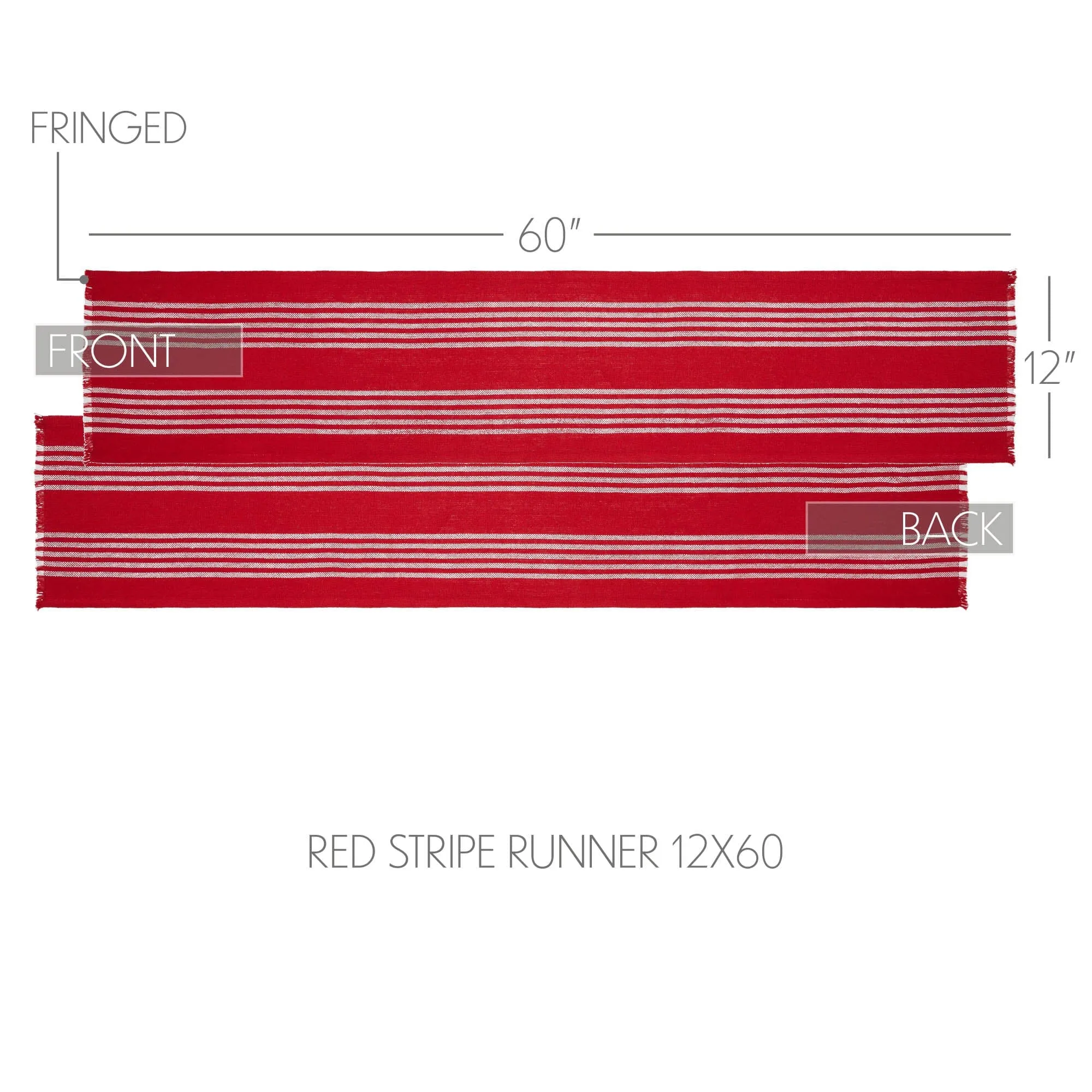 Arendal Red Stripe Fringed Runner 12x60"