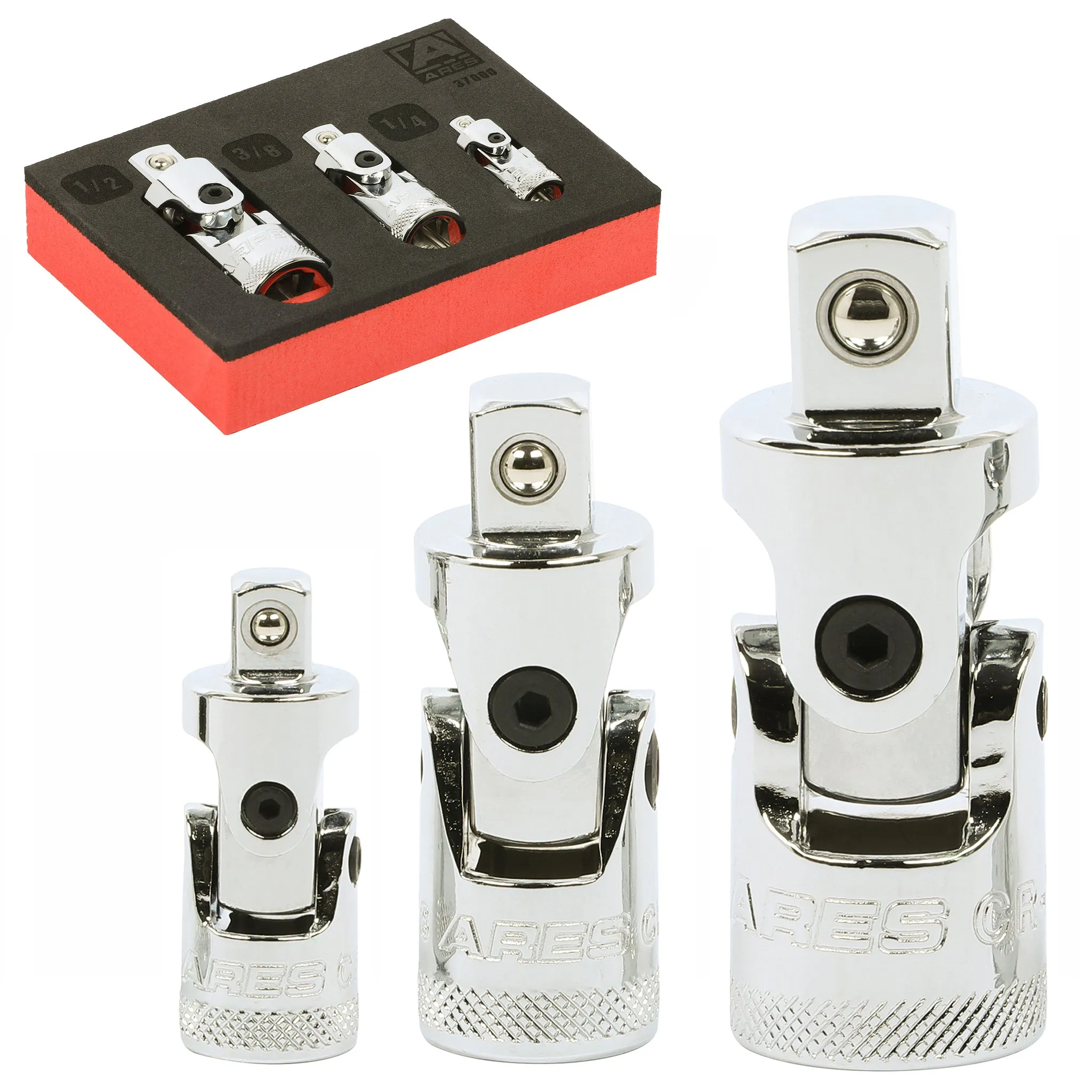 ARES 37000 - 3-Piece Spring Loaded Universal Joint Set