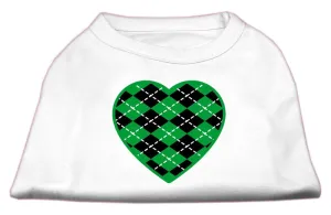 Argyle Heart Green Screen Print Shirt White L (14)