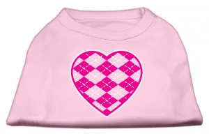 Argyle Heart Pink Screen Print Shirt Light Pink XXL (18)