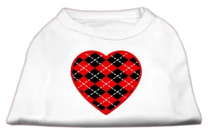 Argyle Heart Red Screen Print Shirt White S (10)