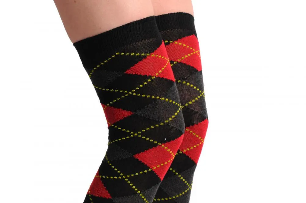 Argyle Red Grey & Black