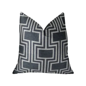 Argyle Square Black and White Handmade Luxury Pillow