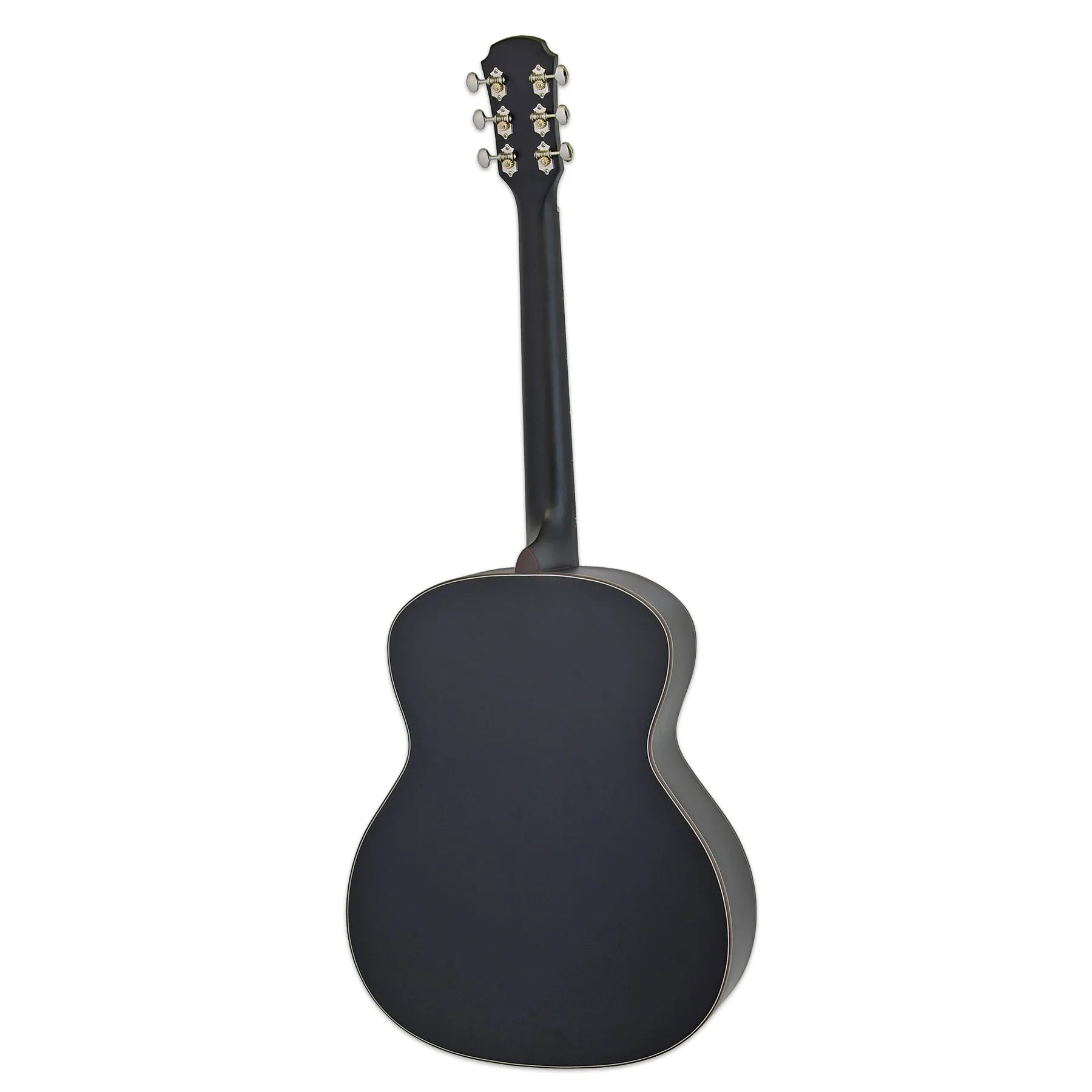 Aria 101-MTBK-OM Matte Black Spruce Top Orchestra Guitar