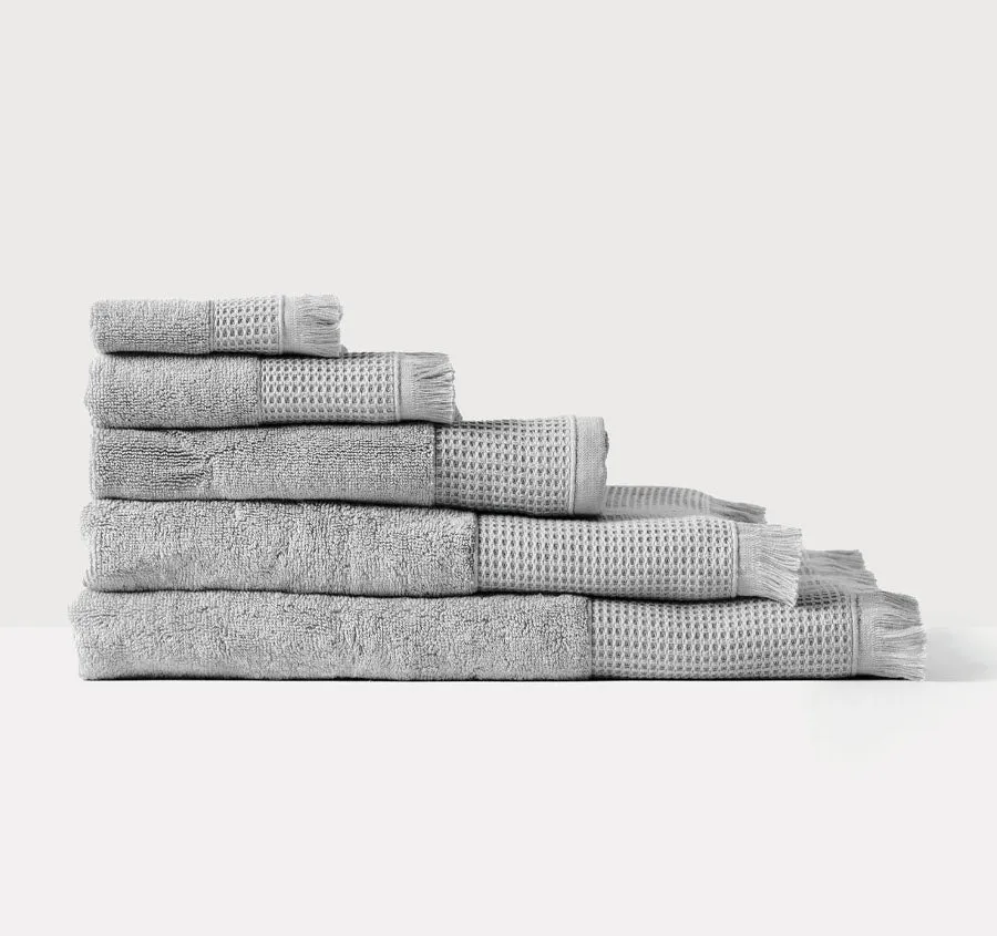 Aria 550GSM Bamboo Cotton Bath Towel Range Silver