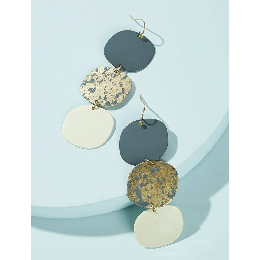 Aria Triple Disc Dangle Earrings