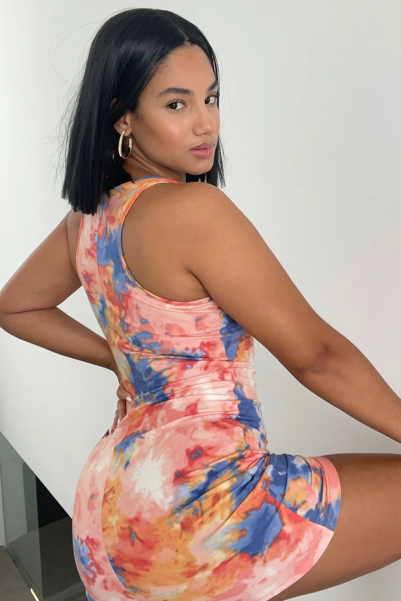 Ariah Mini Dress - Orange/combo