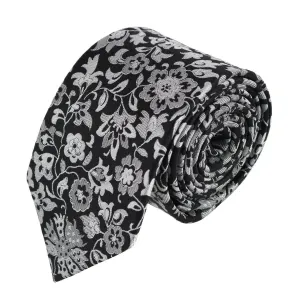 Arian Silver Floral and Vine Business Necktie