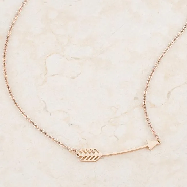 Arianna Rose Gold Arrow Necklace | Stainless Steel