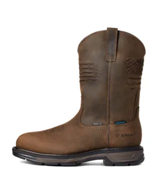 Ariat Boots, 11 inch WorkHog XT Patriot Waterproof Carbon Toe Work Boot, 10036002 DISTRESSED BROWN