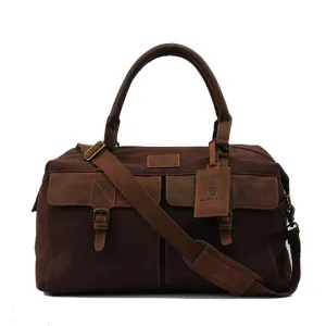 Ariat Duffle Bag Canvas Leather Brown