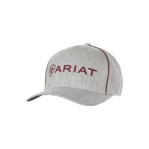 Ariat M&F Grey Red Embroidered Logo Baseball Cap