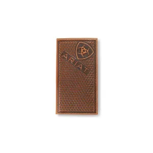 Ariat M&F Men's Rodeo Sunburst Basketweave Brown Wallet