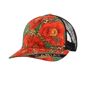 Ariat M&F Women's Red Cheetah Floral Print Cap