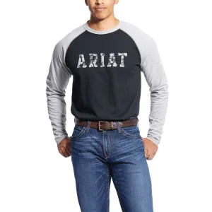 Ariat Men's Navy USA Flame-Resistant Baseball T-Shirt