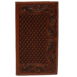 Ariat Men's Rodeo Basket Weaved Floral Embossed Wallet