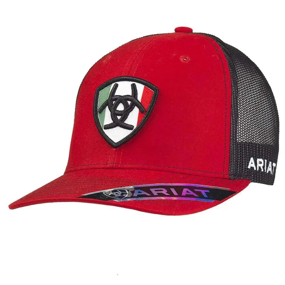 ARIAT Mexican Shield Patch (Red/Black) - Trucker Cap