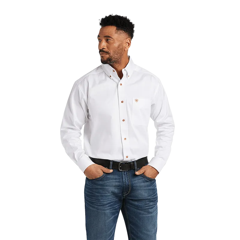 Ariat Twill Classic White Button-Down Shirt - Big