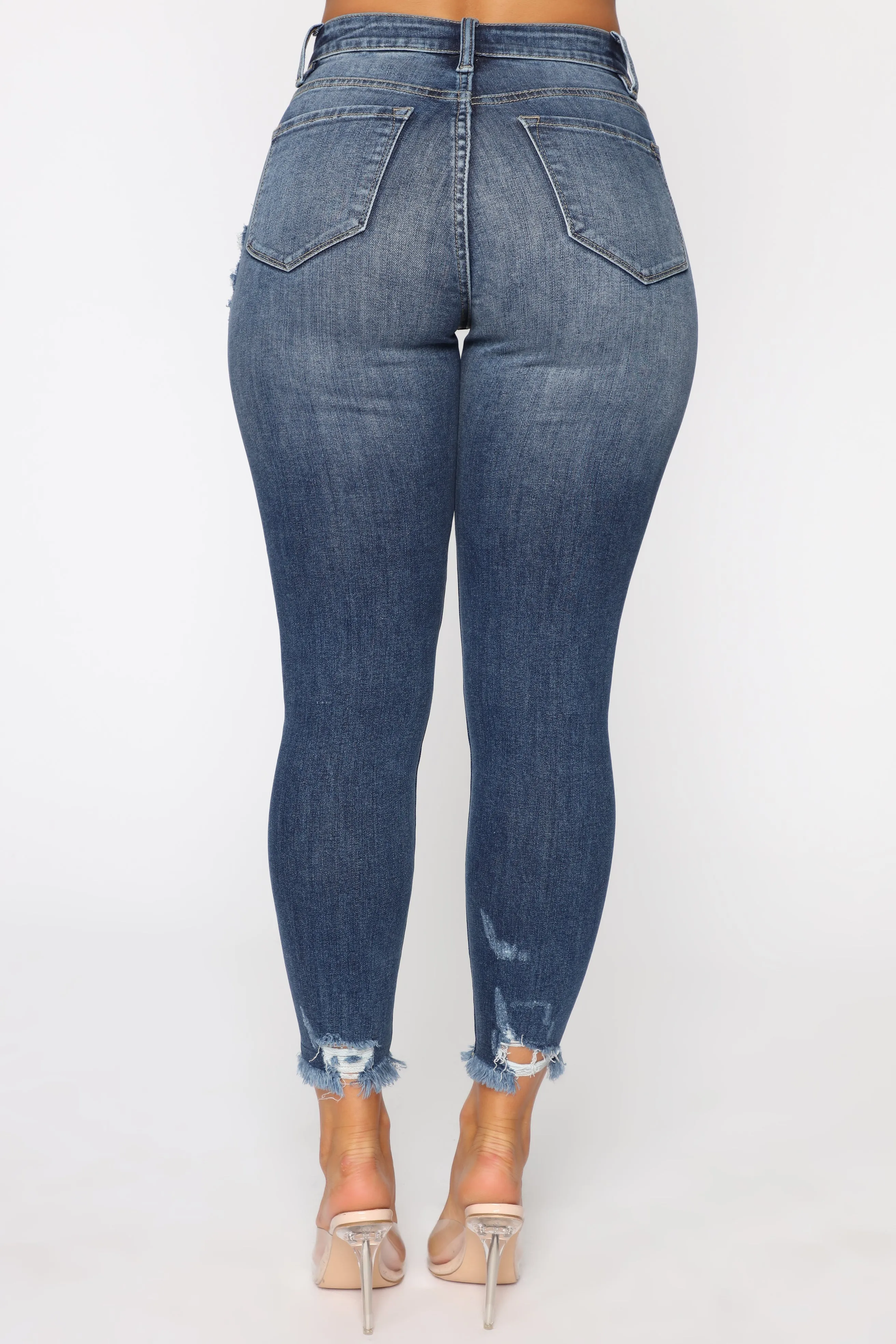 Ariel High Waist Skinny Jeans - Medium Blue Wash