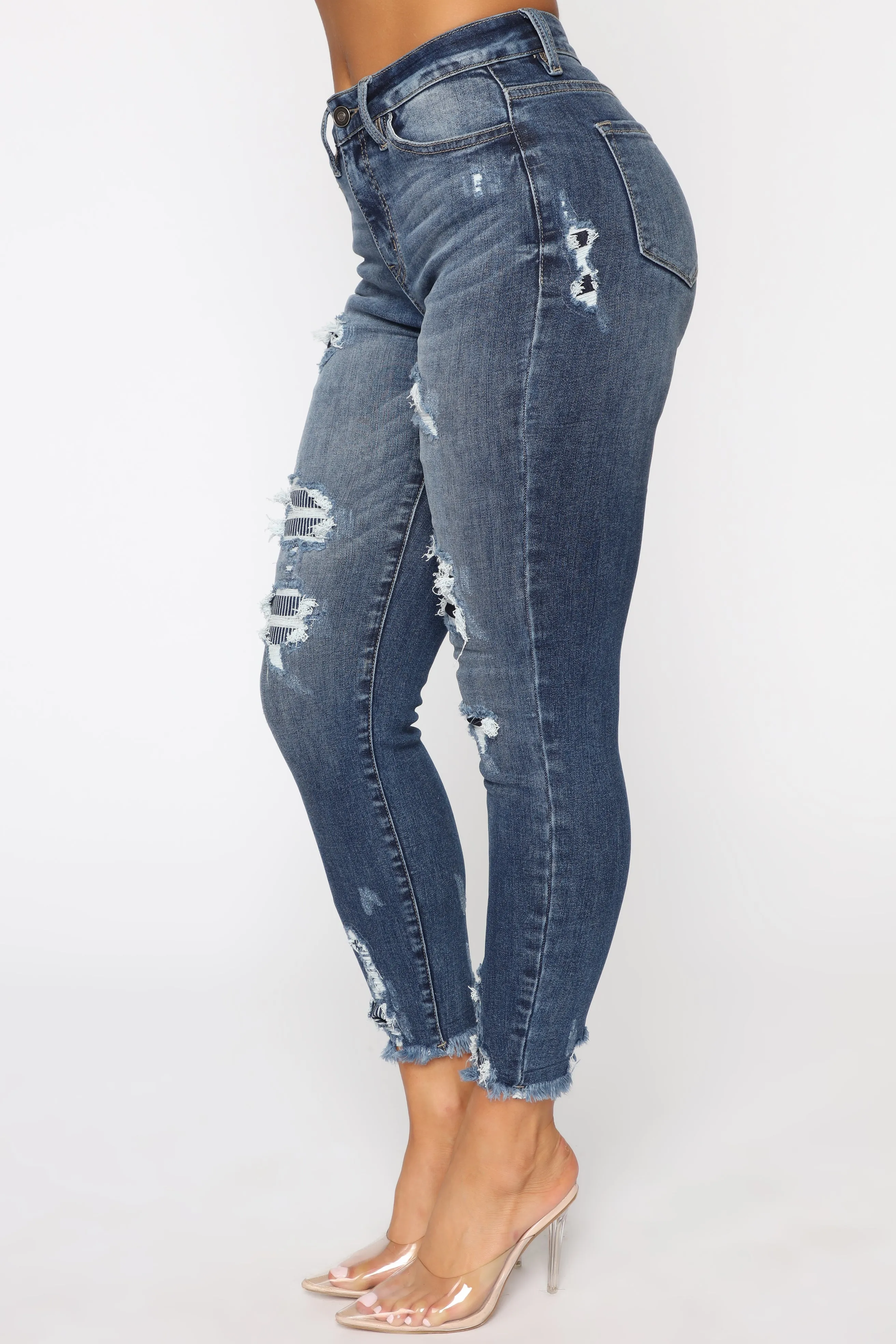 Ariel High Waist Skinny Jeans - Medium Blue Wash